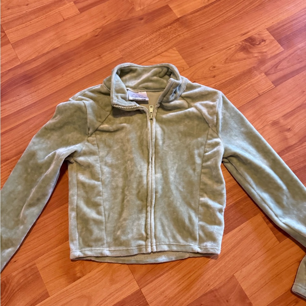 Soft Green Fleece Jacket with Zip